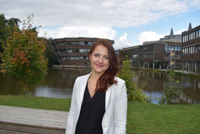 Assistant Professor Anna Shvets outside on Jubilee Campus