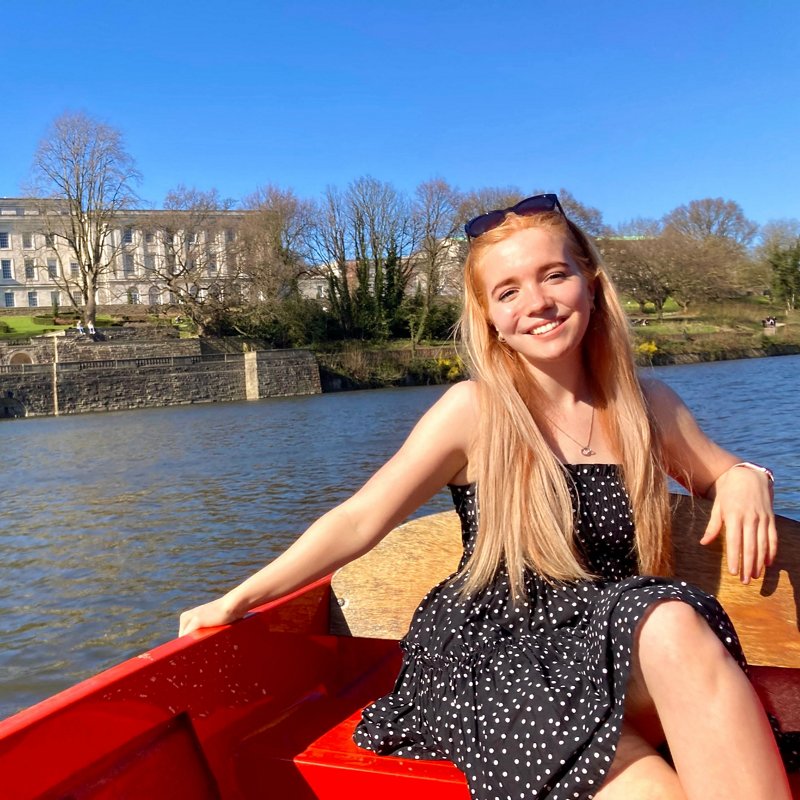 Chloe McAleece on a rowing boat