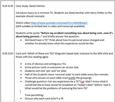 timetables for student project