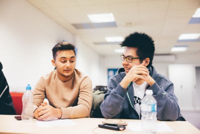 Undergraduate students attending a Maths seminar in a Coates Building seminar room, University Park. november 5th 2021.