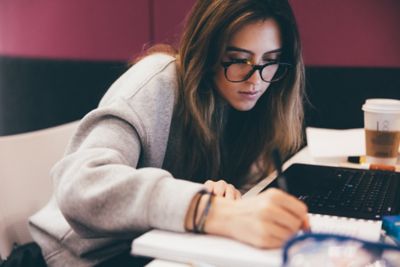 Undergradute student studying in the George Green library, University Park. November 5th 2021.