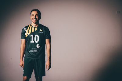 Undergraduate students being photographed for the Volleyball Society. November 26th 2021.Marwan El Masry (Egyptian)