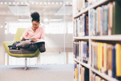 Undergradute student studying in the George Green library, University Park. November 5th 2021.