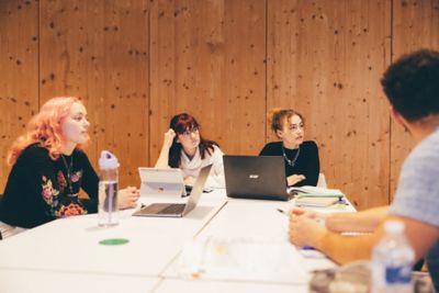 Undergraduate students attending a Hispanic studies lecture