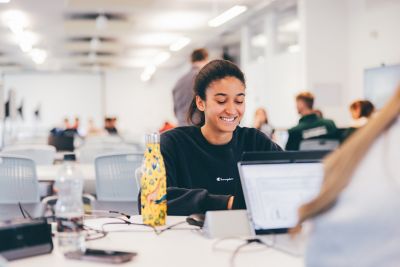 Undergraduate students working in some Engineering and Science Learning Centre (ESLC) study spaces