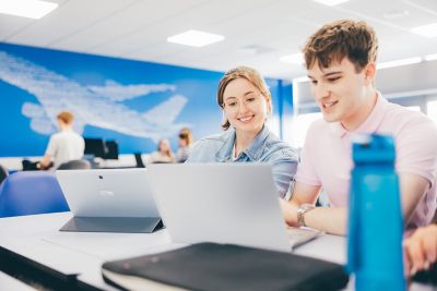 Undergraduate students working in the Aerospace Design Studio