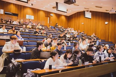 Undergraduate students attending a lecture