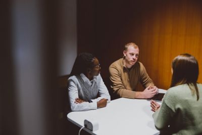 Undergraduate students offering legal advice in a law clinic