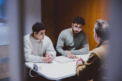 Undergraduate students offering legal advice in a law clinic