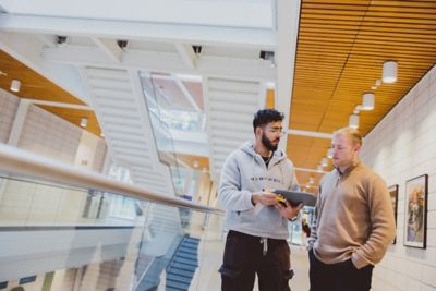 Undergraduate student studying in the Monica Partridge building, University Park