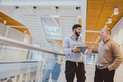 Undergraduate student studying in the Monica Partridge building, University Park