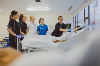 Undergraduate test examinations on a patient care manikin for adult nursing training