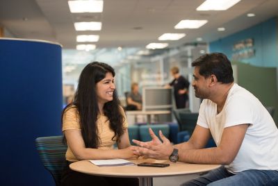 Student talking to an adviser in the Careers and Employability Service