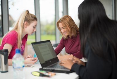 Undergraduate students studying in Business School North