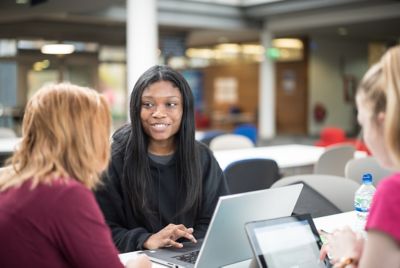 Undergraduate students studying in Business School North