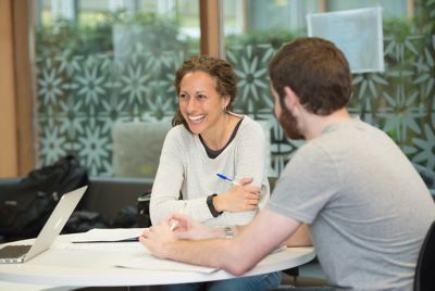 Undergraduate students studying in the Dearing Building, Jubilee campus