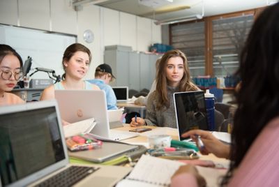 Undergraduate students attending an Education seminar in the Dearing Building, Jubilee campus