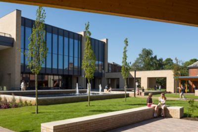 Sutton Bonington herb garden and surrounding buildings