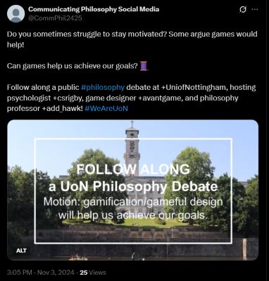 X post for a student project