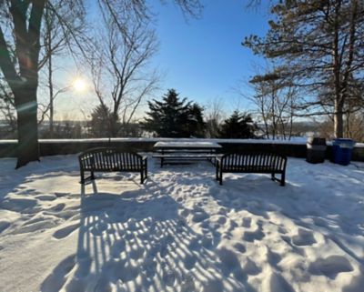 Snowy scene - Middlebury College, Vermont